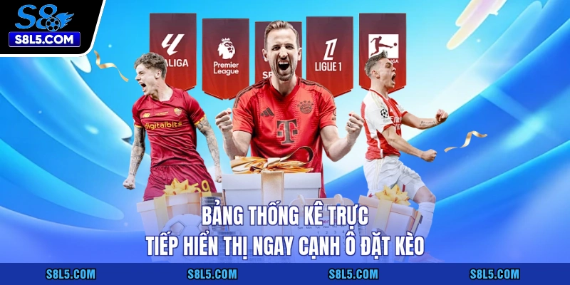 Bảng thống kê trực tiếp hiển thị ngay cạnh ô đặt kèo