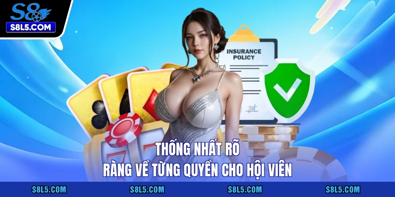 Thống nhất rõ ràng về từng quyền cho hội viên